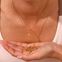 Nouveautés Dreamshow Breloques Lettres Plaqué Or PVD Acier Inoxydable Bijoux Fantaisie Pendentifs Charms