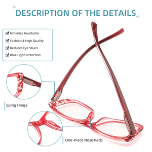 2025 Anti Blue Light Blocking PC Frame Reading <strong>Glasses</strong> Readers Anti Glare Women <strong>Prescription</strong> Diopter 1.0 to 4.0 - Product Image 5