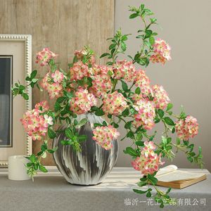 Arrangement floral artificiel Yihua en soie rose et blanche, décoration moderne pour la maison, présentation en vase - Product Image 2