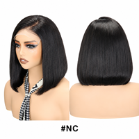 Pelucas Bob Lisas sin Pegamento SDD para Mujeres Negras, Frontal de Encaje 5x5, Bob Corto de 10 Pulgadas, Cabello Humano Vietnamita
