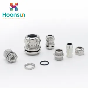Hoonsun M100x2 conector metal latão água prova cabo glândula, aceitar personalizado aço inoxidável glândula