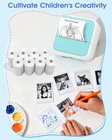 Papier autocollant thermique blanc 57x25mm pour imprimante, recharge pour appareil photo instantané pour enfants et notes d'étude, photos DIY, etc.