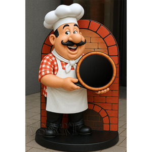 Creativo <span class=keywords><strong>restaurante</strong></span> <span class=keywords><strong>recepcionista</strong></span> Chef figura escultura entrada exhibición artículo grande decoración al aire libre - Product Image 1