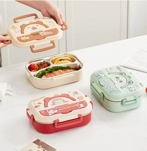 Boîte à lunch pour enfants en acier inoxydable 316, spécialement conçue pour les élèves du primaire avec des compartiments de service séparés - Product Image 4