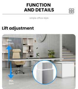 <span class=keywords><strong>Plan</strong></span> de conception gratuit, bureau de direction moderne convertible en forme de L, blanc, en bois, avec réglage électrique de la hauteur, pour mobilier de bureau - Product Image 3