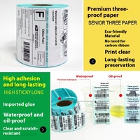 Étiquette thermique autocollante triple protection pour codes-barres 60-210, idéale pour l'emballage e-commerce transfrontalier, étiquette thermique pour codes-barres 70-200