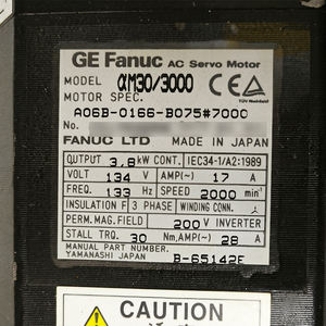 FANUC A06B-0166-B075 # Motor Servo AC Serie Alpha 7000, Unidad de Motor Servo Serie Alpha - Product Image 3