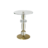 Table basse en acrylique personnalisée avec base en métal doré, design moderne, démontable, pour salon et chambre à coucher aux États-Unis, décoration de chevet