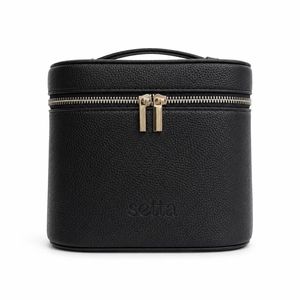 Luxury PU Leather <b>Makeup</b> Train <b>Case</b> Custom Logo Travel Cosmetic Organizer Bag with Removable Divider and Metal Zipper - Product Image 2