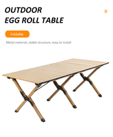 Table pliante de camping légère, moderne, portable, en acier, pour barbecue et pique-nique, de type « egg roll », fabriquée par un fabricant OEM.