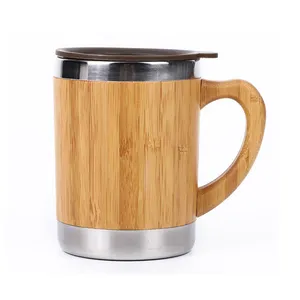 Milieuvriendelijke Grote Geïsoleerde Bamboevezel Drinken Tumbler Thermo Cup