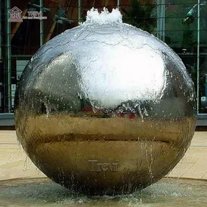 Большой садовый двор, металлический шар из нержавеющей стали для улицы, сферический водяной фонтан