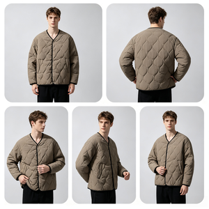 Giacca Interna Trapuntata Senza Collo OEM, Resistente al Vento con Cuciture Ondulate, Leggera e Portatile, Abbigliamento Autunnale per Uomo - Product Image 4