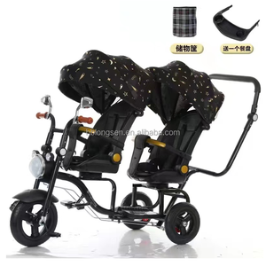 Venta al por mayor de <span class=keywords><strong>triciclo</strong></span> de juguete <span class=keywords><strong>para</strong></span> niños de <span class=keywords><strong>doble</strong></span> asiento de buena calidad <span class=keywords><strong>para</strong></span> gemelos de 2 asientos/<span class=keywords><strong>Triciclo</strong></span> <span class=keywords><strong>para</strong></span> bebés con barra de empuje <span class=keywords><strong>para</strong></span> 3-5 años de edad - Product Image 2