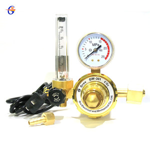 Régulateur de pression de dioxyde de carbone Gw-301, tout en cuivre, avec manomètre chauffé électriquement pour bouteille de gaz, pression réduite 25 Mpa - Product Image 2