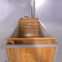 PROELIFE Best-seller Spa de jardin extérieur au design moderne, chauffé au bois de cèdre, 10 jets, contrôle GECKO, fenêtres à transom, 4 personnes