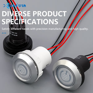 <span class=keywords><strong>Bouton</strong></span> d'allumage de cuisinière en céramique noire, anneau métallique 22/30 mm, étanche et résistant <span class=keywords><strong>à</strong></span> l'huile, 220 V, autobloquant/auto-réinitialisant - Product Image 3