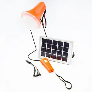 Linterna solar led portátil con panel solar de 3W y mando a distancia