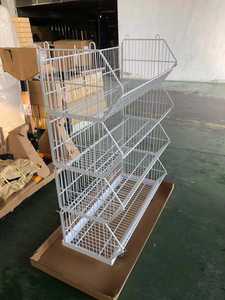 Panier à provisions empilé en fil métallique avec roues et roulettes style mobile pour la promotion et l'affichage - Product Image 3