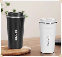 Gobelet isotherme à double paroi personnalisé avec logo, gobelets à café réutilisables, tasse à café en acier inoxydable avec couvercle