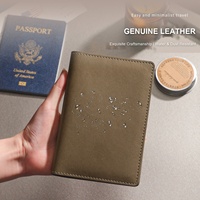 Portefeuille de voyage en cuir avec protection RFID, porte-cartes pour carte d'embarquement, couverture de passeport, ensemble d'étiquettes de bagages avec boîte cadeau