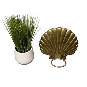 Coastal Style Shell Shape Metal Towel Holder <b>Wall</b> Mounted Rust Resistant Bathroom Decorative Brass Towel Bar Low Moq Rust Free - Product Image 1
