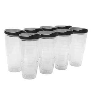 I calici in plastica ps all'ingrosso piegano la <span class=keywords><strong>bottiglia</strong></span> d'acqua trasparente bicchiere <span class=keywords><strong>da</strong></span> caffè skinny con globo di neve a doppia parete <span class=keywords><strong>da</strong></span> 16 once con coperchio sfuso - Product Image 4