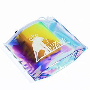 Custom Logo Holographic PVC Zipper <b>Bag</b> Reusable <b>Clear</b> Cosmetic Pouch for Travel Jewelry <b>Storage</b> Eco Friendly Waterproof Durable - Product Image 4