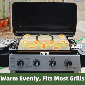 Couverture de barbecue en acier inoxydable durable avec couvercle en dôme, rétention de chaleur et poignée facile à saisir pour la cuisson en extérieur - Product Image 4