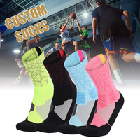 Chaussettes de sport respirantes en maille de haute qualité pour hommes, avec logo personnalisé sur le dessous, idéales pour la course et le basketball