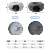 Série Signature CHUUYU PET |   Lit tunnel pour chat moderne en feutre solide et écologique - Détachable, résistant aux griffures, tunnel-caverne en forme de donut