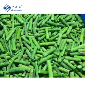 Sinocharm HACCP dondurulmuş sebze taze 2-4CM IQF yeşil kuşkonmaz kesilmiş dondurulmuş yeşil kuşkonmaz
