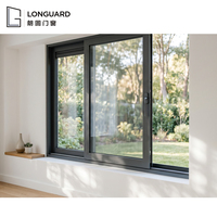 Ventana Corredera Moderna de Aluminio con Marco Estrecho, Doble Acristalamiento Horizontal, Insonorizada e Impermeable para Hotel y Villa