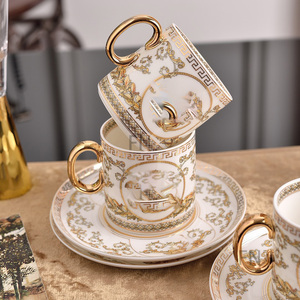 Luxury Blue Palace Dining Room Sets Dinnerware Sets Europe Bone China Wholesale 58 Pcs Dishes and Plates <b>Brown</b> <b>Box</b> Giveaways - Product Image 2