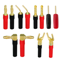 Connecteurs coudés banane en laiton plaqué or 4 mm, type L, prise/haut-parleur, angle droit 90 degrés U4-8 IP20