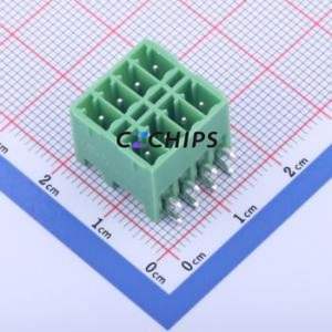 KF2EDGKRH-3.5-2*4P Plug-in Terminal Block Bent Lead Through Hole,P=3.5mm Board-to-Board / Socket - Closed 2x4P 3.5mm Green - Product Image 1