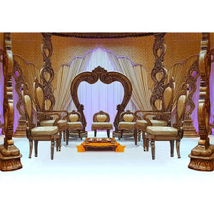 Traditional Wedding Wooden Carved Mandap <b>Chairs</b> Best Hindu Wedding Mandap Vidhi <b>Chairs</b> Newly Design Wedding <b>Hand</b> Carved <b>Chairs</b> - Product Image 1