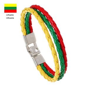 Pulsera de Cuero Trenzado con Colores de Bandera Personalizados, Unisex, Patriótica, para Fanáticos del Deporte, España, con Cierre - Product Image 4