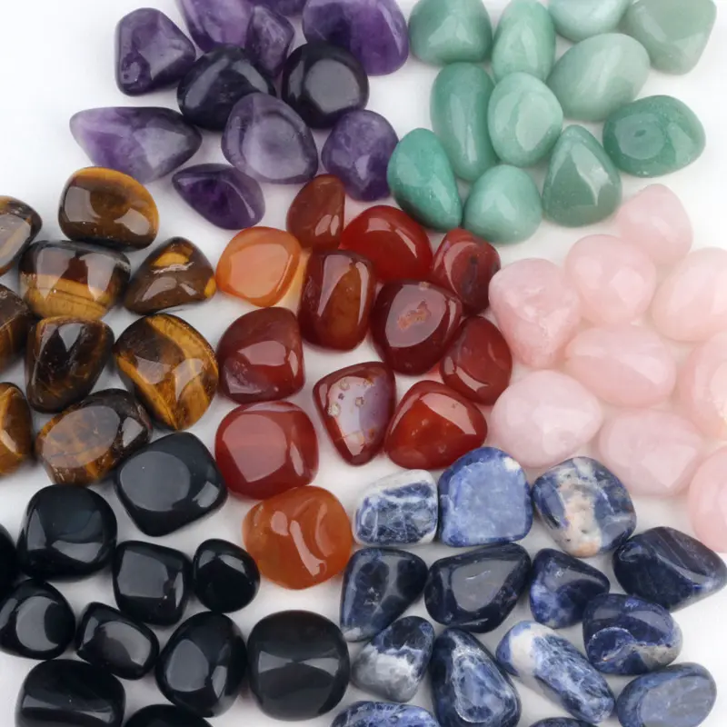 Assorted Tumbled Stones Crystals Bulk Irregular Rocks Natural Polished Gemstones For Home Decor Energy Chakra Healing 3 Sizes