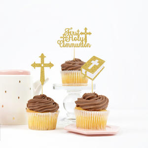 Juego de decoración para tarta de la Santa <span class=keywords><strong>Comunión</strong></span> con Paloma brillante y diseño de Cruz para bautismo, bautizo, Baby Shower, fiesta de <span class=keywords><strong>primera</strong></span> <span class=keywords><strong>comunión</strong></span> - Product Image 2