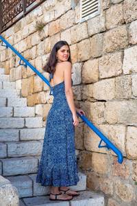 Floral Print Halter Neck Sleeveless A-Line Casual <b>Bohemian</b> <b>Summer</b> Backless Breathable Handmade Cotton Kaftan <b>Dress</b> For Women - Product Image 3