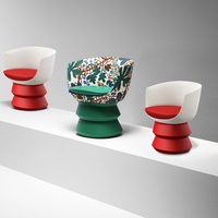 Chaise de négociation créative en fibre de verre et tissu, imprimée motif Art des poupées milaneses, style nordique moderne, à effet dégradé