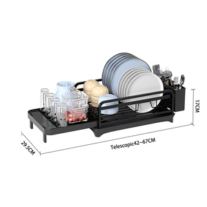 Cestello per stendino con tazza di <span class=keywords><strong>vetro</strong></span> con <span class=keywords><strong>scolapiatti</strong></span> e portavalori per mobili da cucina - Product Image 6