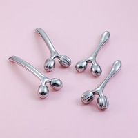 Rouleau de massage 3D en forme de Y pour visage masseur à rouleaux pour les yeux petite taille portable anti-âge rouleau de massage relaxant musculaire en métal