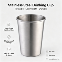 Vente en gros directe d'usine, mug à bière en acier inoxydable 304 de 350 ml, écologique, avec boîte cadeau pour les fêtes, logo personnalisé accepté