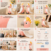Peluche de perroquet rose, jouet en peluche doux, oiseau en peluche, poupée en peluche, décoration de la maison, cadeaux pour enfants, vente directe d'usine, vente en gros