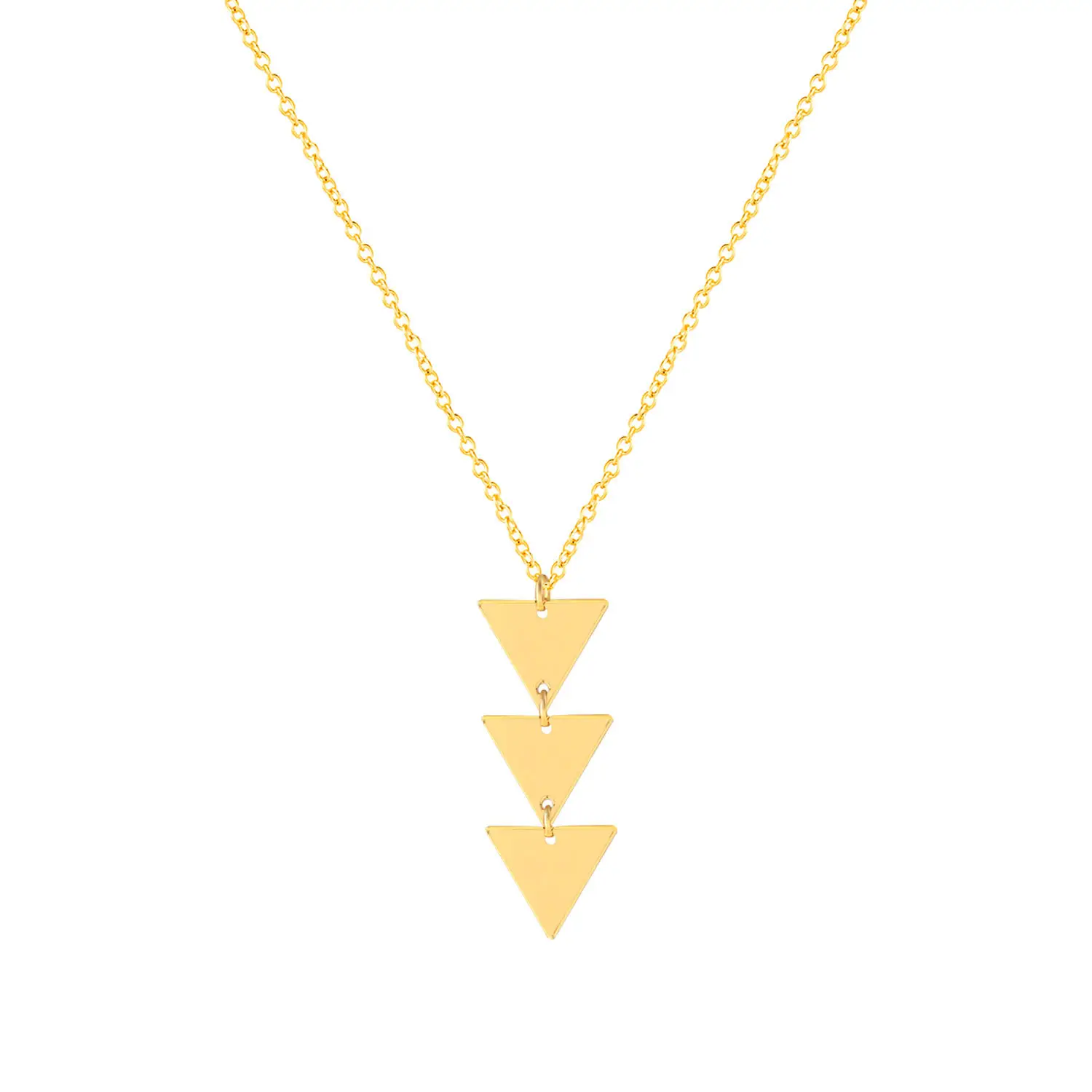Exaggerated Charm Gold Plated Fashion Bar Long Y-Necklace Jewelry For Women Girl Geometric Arrow Pendant Three Triangle Necklace