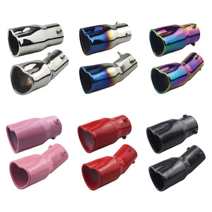 1pcs Automobile Stainless Steel Single Outlet Heart-shaped Pipe Universal Exhaust Pipe Tailpipe - Product Image 1