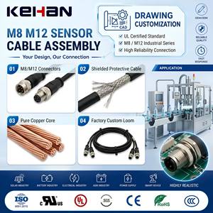 UL Sertifikalı M8 M12 Konnektör Kablo Grubu, Sensör Aktüatör Bağlantısı için - Product Image 1