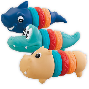 Đồ Chơi Nhẫn Cá Sấu Hà Mã Cá Mập Xếp Chồng, Sắp Xếp & Làm Tổ Bằng Silicon Montessori Cho Trẻ Em, Khối Xếp Chồng Mềm Cho Trẻ Tập Đi - Product Image 1